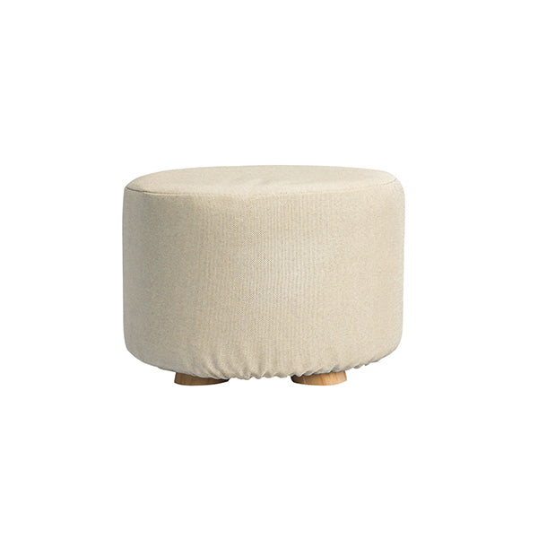 Round Foot Stool Beige