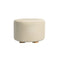 2 Pieces Round Foot Stool Beige