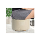 2 Pieces Round Foot Stool Beige