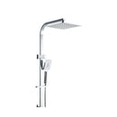 Round Handheld High Pressure Rain Shower Set Wall Chrome