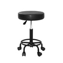Round Salon Stool Black Swivel