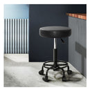 Round Salon Stool Black Swivel