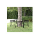 Round Tree Bench Black Steel