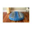 Round Zafu Meditation Cushion With Natural Kapok Fiber Blue Jumbo
