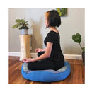 Round Zafu Meditation Cushion With Natural Kapok Fiber Blue Jumbo