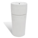 Round Ceramic Stand Bathroom Sink Basin / Overflow Hole - White