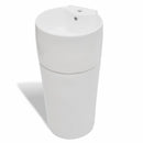 Round Ceramic Stand Bathroom Sink Basin / Overflow Hole - White