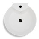 Round Ceramic Stand Bathroom Sink Basin / Overflow Hole - White