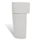 Round Ceramic Stand Bathroom Sink Basin / Overflow Hole - White