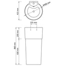 Round Ceramic Stand Bathroom Sink Basin / Overflow Hole - White