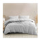 Striped Flax Linen Blend Quilt Cover Set Bedding Queen Grey