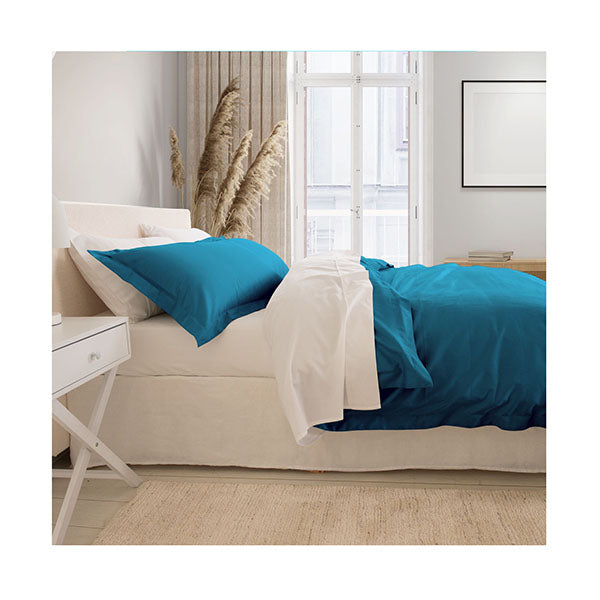 1000 Thread Bamboo Cotton Quilt Cover Pillowcase Set King Mineral Blue