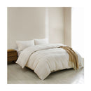 Striped Flax Linen Blend Quilt Cover Set Soft Touch King Beige