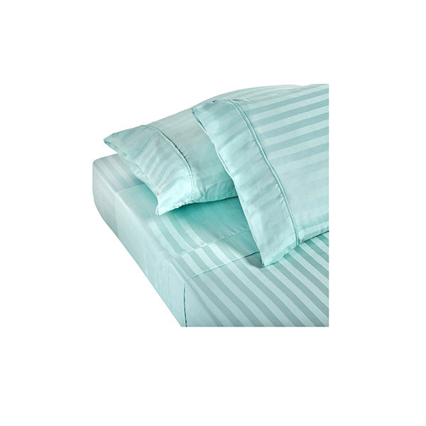 Royal Comfort Soft Sateen Damask Stripe Cotton Blend Pillowcase Set