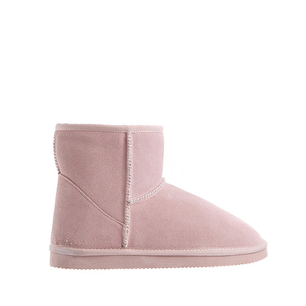 Ugg Slipper Boots Womens Leather Upper Wool Lining 8 To 9 Pink