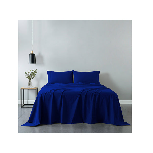 Royal Comfort Vintage Cotton Sheet Set Fitted Flat Sheet Pillowcases Queen