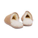 Royal Comfort Small Ugg Scuff Slippers Men Leather Beige