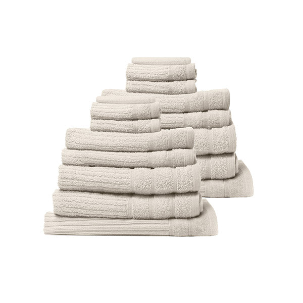 Royal Comfort 16 Piece Egyptian Cotton Eden Towel Set Beige