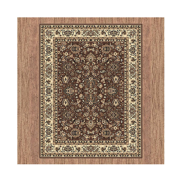 Ruby Brown Machine Knotted Rug
