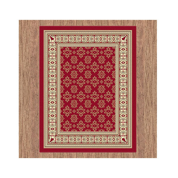 Ruby Red Hallway Runner Machine Knotted Rug
