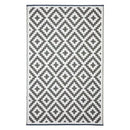 Aztec Grey And White Recycled Plastic Outdoor Rug and Mat