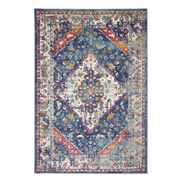 Delicate Navy Multi Oriental Rug