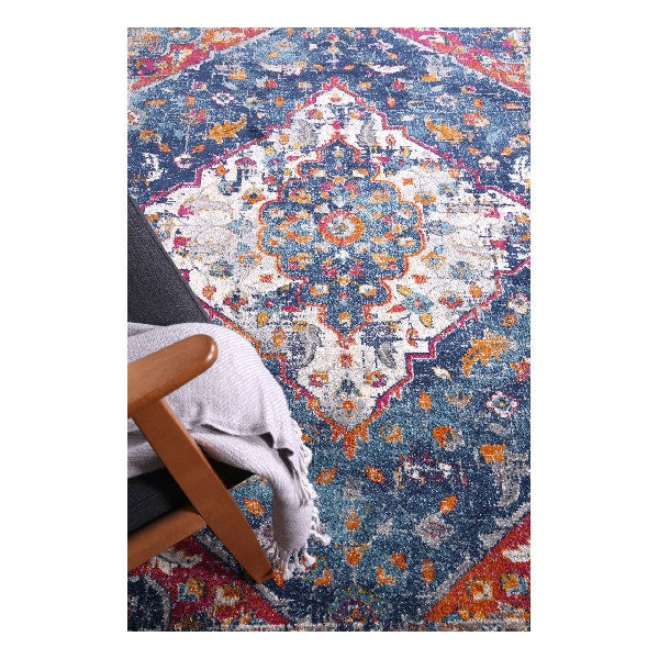 Delicate Navy Multi Oriental Rug