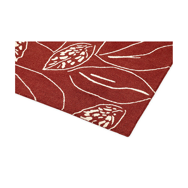 Rust And Ivory Leaves Rug
