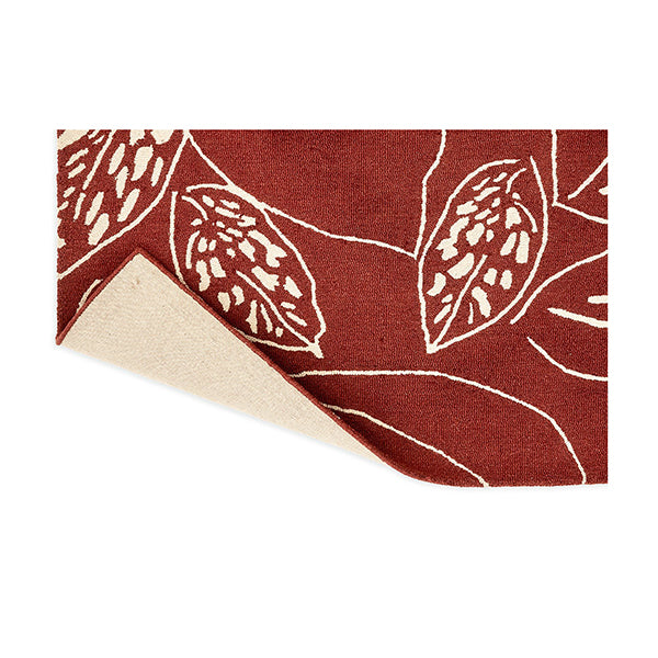 Rust And Ivory Leaves Rug