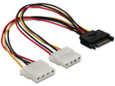 20Cm Sata Male To 2 X Molex Female Power Adapter