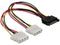 20Cm Sata Male To 2 X Molex Female Power Adapter