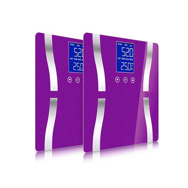 Soga 2X Digital Body Fat Scale Weight Glass Lcd Electronic Purple