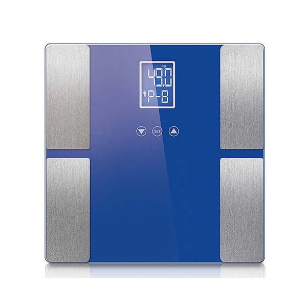 Soga Blue Digital Body Fat Scale Weight Gym Glass Water Lcd Electronic