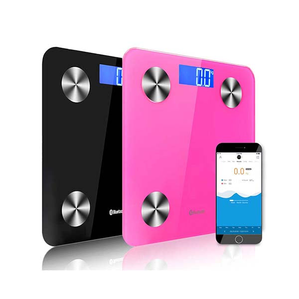 Soga 2X Bluetooth Digital Body Scale Health Analyser Weight Black Pink
