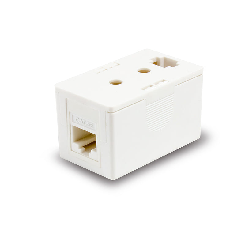 Serveredge 1 Way Cat5E Surface Mount Box With Keystone Jack White