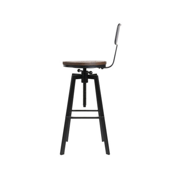 Set Of 2 Rustic Industrial Style Metal Bar Stool