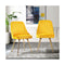 Set of 2 Yellow Velvet Dining Chairs With Metal Legs