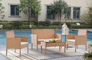 Shangri-La Redmond 4 Piece Outdoor Furniture Lounge Set (Natural, Beige)