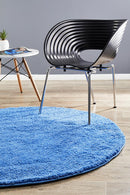 Soho Round Blue Shag Rug