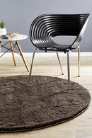 Soho Round Dark Brown Shag Rug