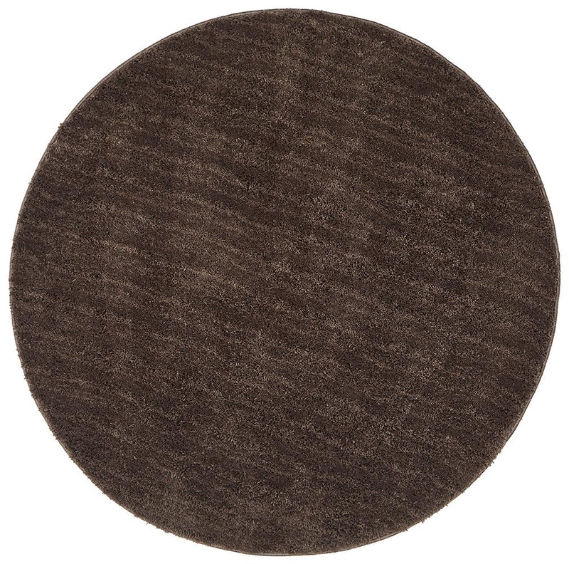 Soho Round Dark Brown Shag Rug