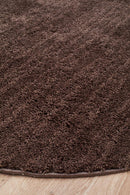 Soho Round Dark Brown Shag Rug