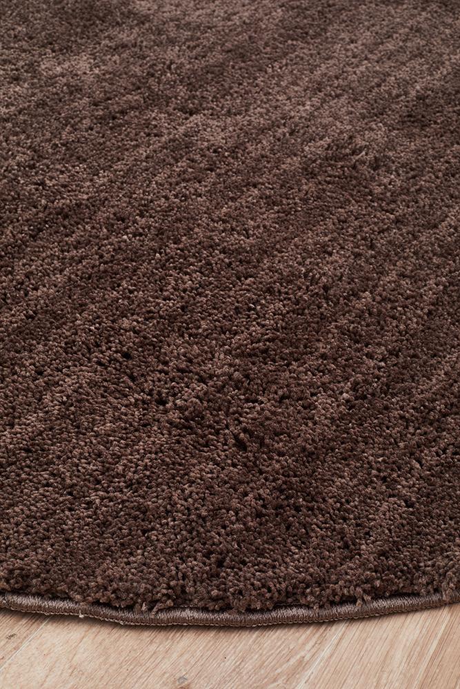 Soho Round Dark Brown Shag Rug
