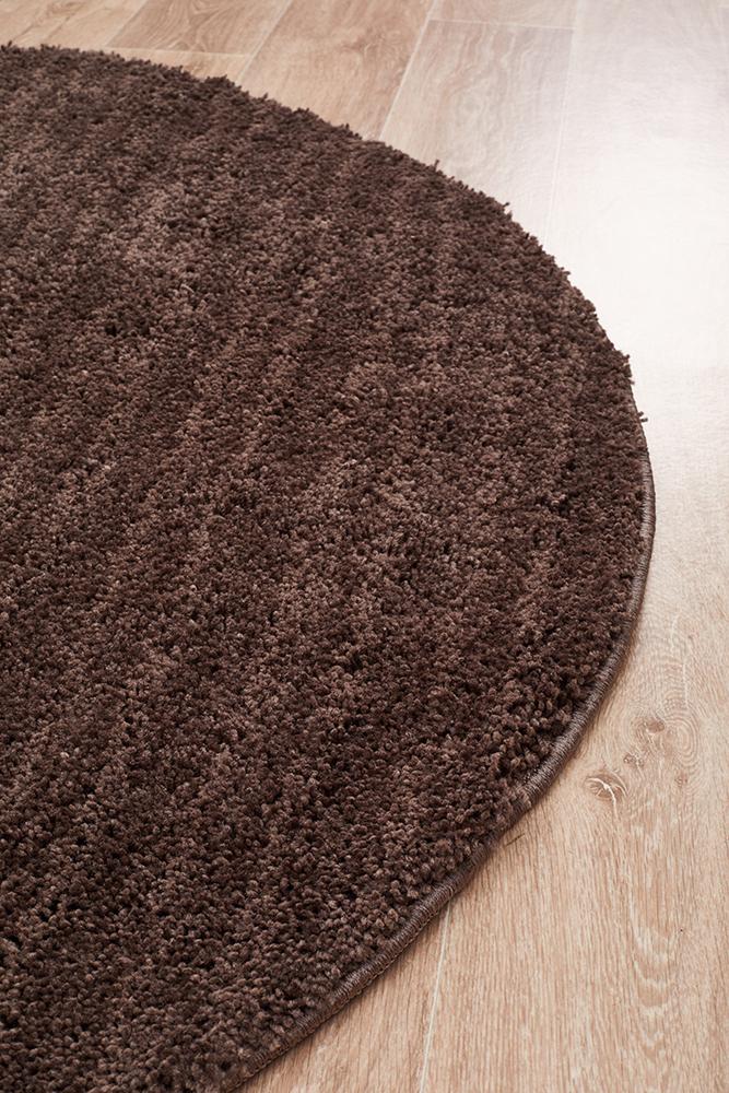 Soho Round Dark Brown Shag Rug