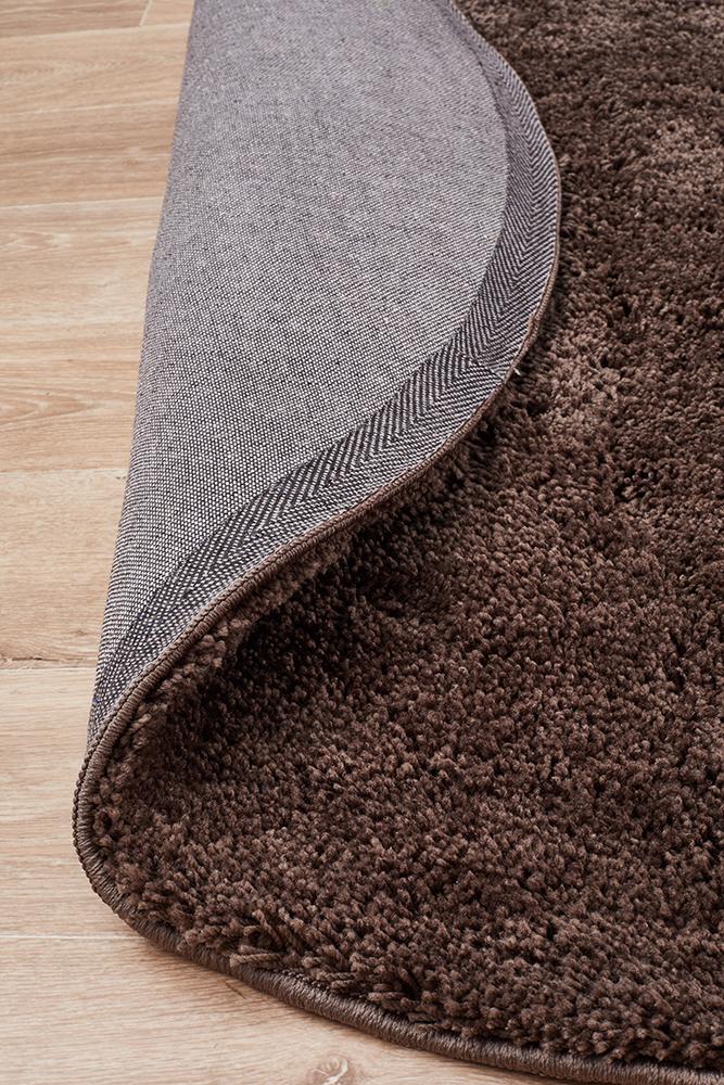 Soho Round Dark Brown Shag Rug
