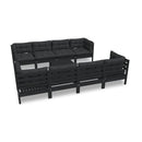 Solid Pinewood 9 Piece Garden Lounge Set With Cushions