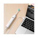 Sonic Electric Toothbrush White Usb Wireless Smart 5 Modes 2 Heads
