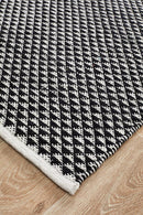Spirit Finn Flat Woven Triangles Black Rug