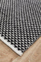 Spirit Finn Flat Woven Triangles Black Rug