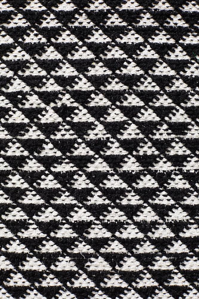 Spirit Finn Flat Woven Triangles Black Rug